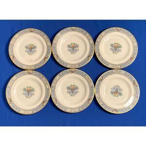 VTG Lenox Autumn Bread and Butter Plates (6) Raised Etching - Seconds - 6 3/8"